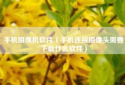 手机摄像机软件（手机连接摄像头需要下载什么软件）