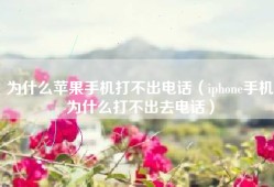 为什么苹果手机打不出电话（iphone手机为什么打不出去电话）